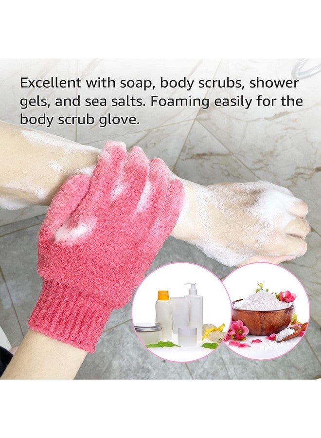 Evridwear Exfoliating Gloves For Shower 100% Nylon Thick Soft Medium Heavy Bathing Gloves Dead Skin Remover Body Scrubber Smooth Skin With Hang Loop 1 Pair Heavy Hot Pink  - Image 5
