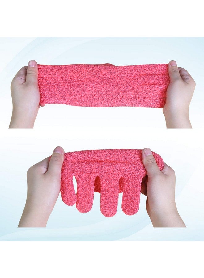 Evridwear Exfoliating Gloves For Shower 100% Nylon Thick Soft Medium Heavy Bathing Gloves Dead Skin Remover Body Scrubber Smooth Skin With Hang Loop 1 Pair Heavy Hot Pink  - Image 2