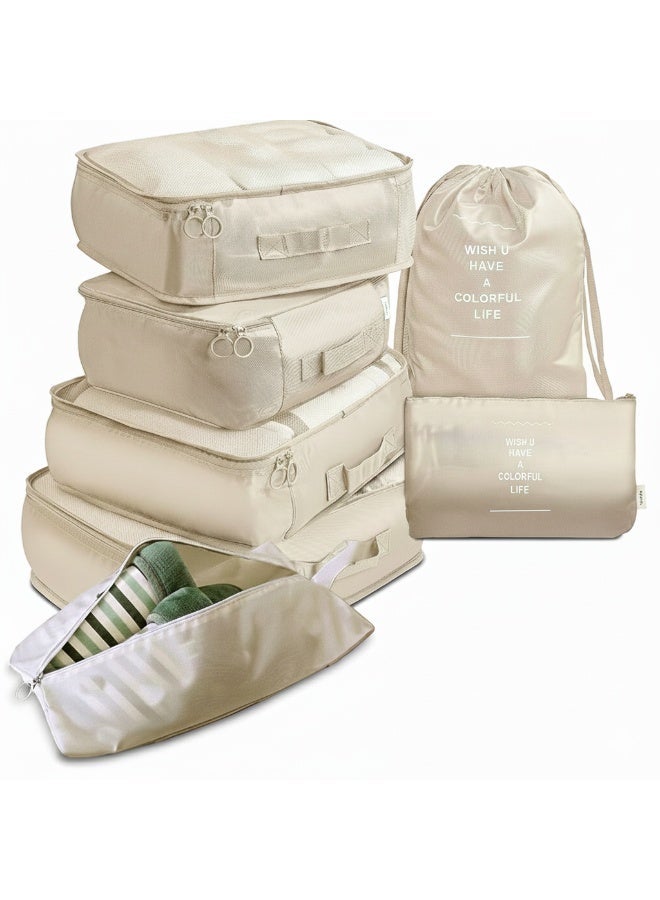 Packing Cubes for Travel – 7 PCS Travel Organizer Bags Set with Shoe Organizer, Toiletry Bag & Laundry Bag – Luggage Storage Pouches & Travel Essentials Organizer - Image 1