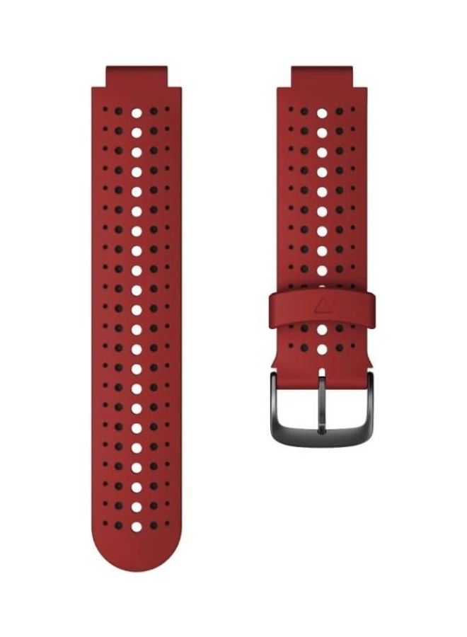 NIBEMINENT Two-Colour Silicone Replacement Strap Watchband For Garmin Forerunner 220 Red/Black - Image 2