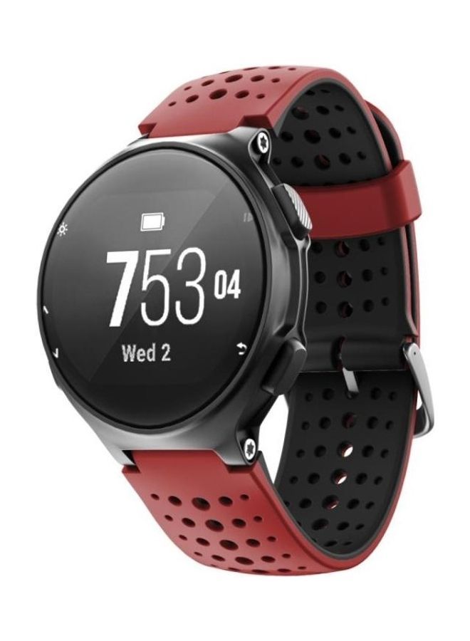 NIBEMINENT Two-Colour Silicone Replacement Strap Watchband For Garmin Forerunner 220 Red/Black - Image 3