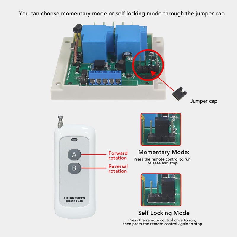 10A DC Motor Controller Module 2 Modes for Garage Door LED Light Electric Lock - Image 4
