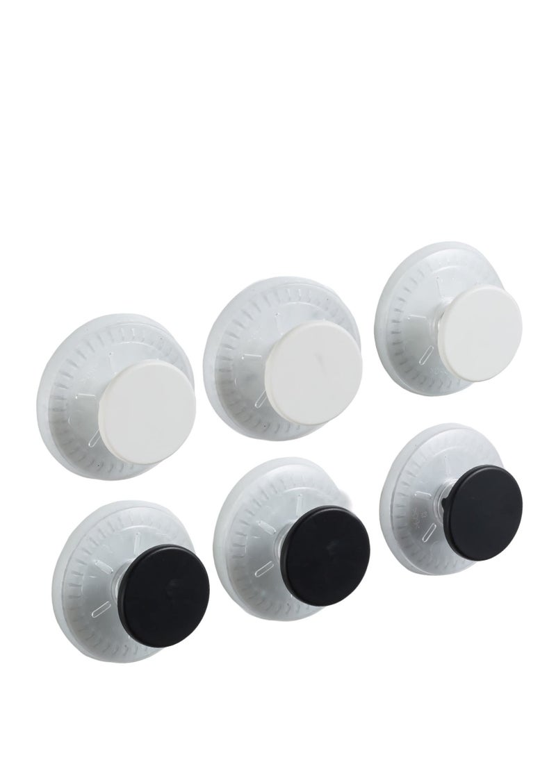 Excefore Heavy Duty Suction Cup Hooks - Versatile Black & White Hangers for Bathroom, Garden, Glass Door, Window, Wall - Ideal for Towels, Wreaths - 6 Pack - Easy Install, Weather Resistant  - Image 1