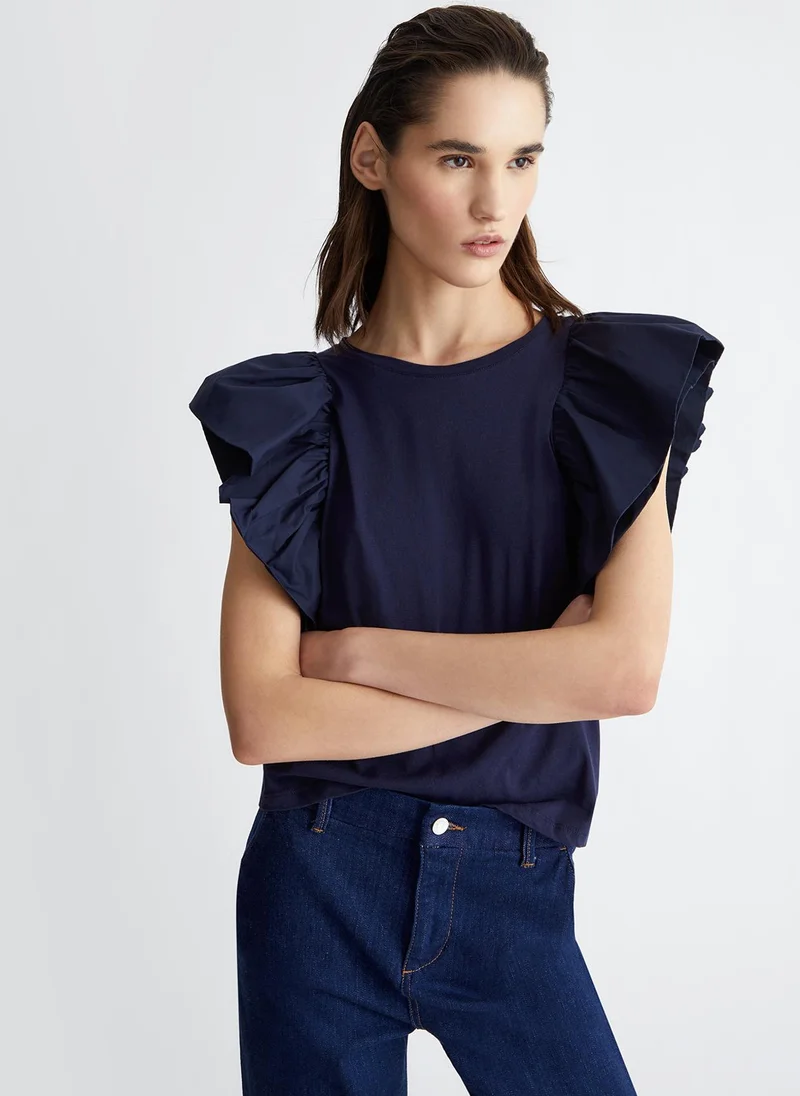 Liu Jo Jersey and poplin T-shirt