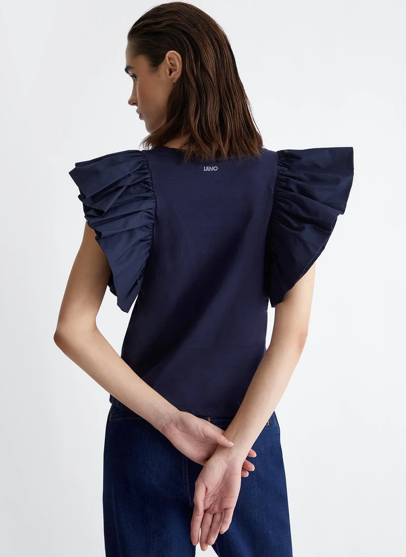 Liu Jo Jersey and poplin T-shirt