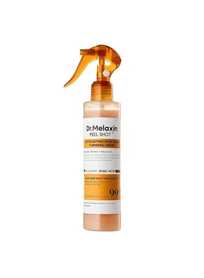Dr. Melaxin Peel Shot Kojic Acid Turmeric Exfoliating Body Spray 200ml – Advanced Body and Foot Care Formula with Kojic Acid, Turmeric and Niacinamide for Smoother, Brighter, More Radiant-Looking Skin - Image 2