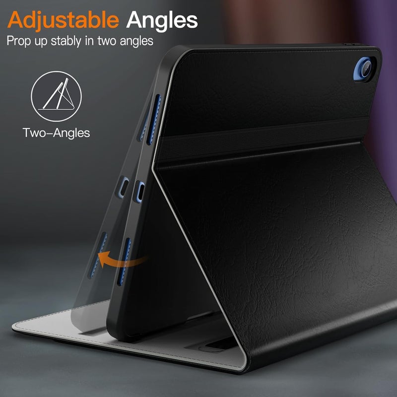 Jetech Case For Ipad A16 11Th/10Th Generation 2025/2022 , Pu Leather Business Folio Protective Tablet Cover With Pencil Holder & Pocket, Multi-Angle Viewing Black - Image 4