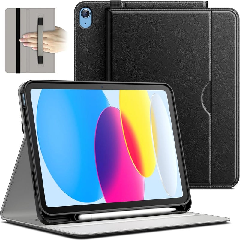 Jetech Case For Ipad A16 11Th/10Th Generation 2025/2022 , Pu Leather Business Folio Protective Tablet Cover With Pencil Holder & Pocket, Multi-Angle Viewing Black - Image 1