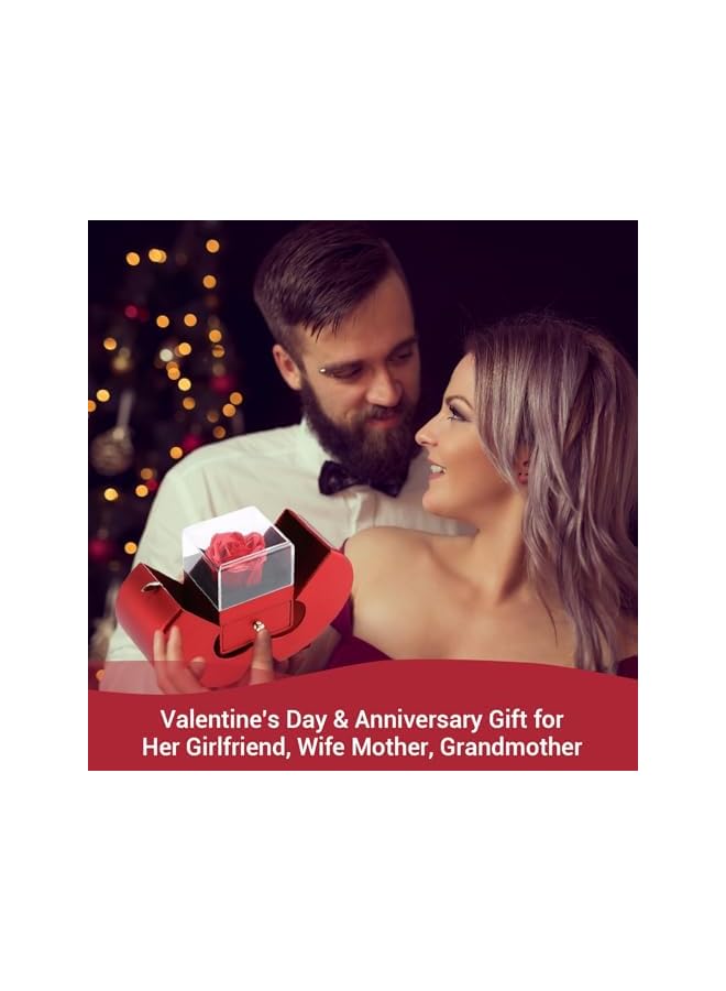 Green Tiger Preserved Pink Rose with Necklace, Gifts for Girlfriend, Women, Mom, Wife, Gifts Idea on Christmas, Valentine's Day, Mother's Day, Birthday, Anniversary, Thanksgiving - Image 2