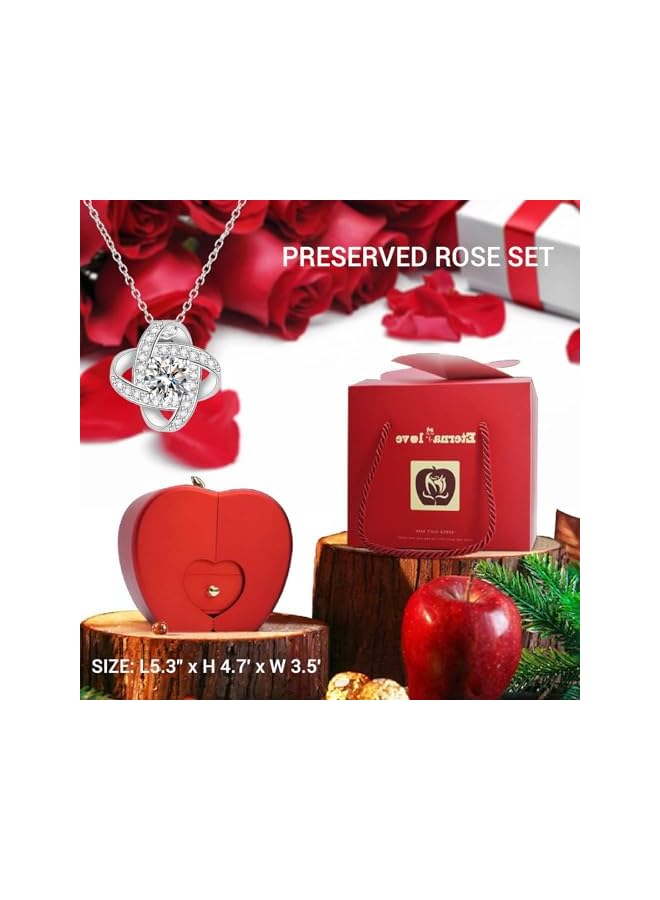 Green Tiger Preserved Pink Rose with Necklace, Gifts for Girlfriend, Women, Mom, Wife, Gifts Idea on Christmas, Valentine's Day, Mother's Day, Birthday, Anniversary, Thanksgiving - Image 4