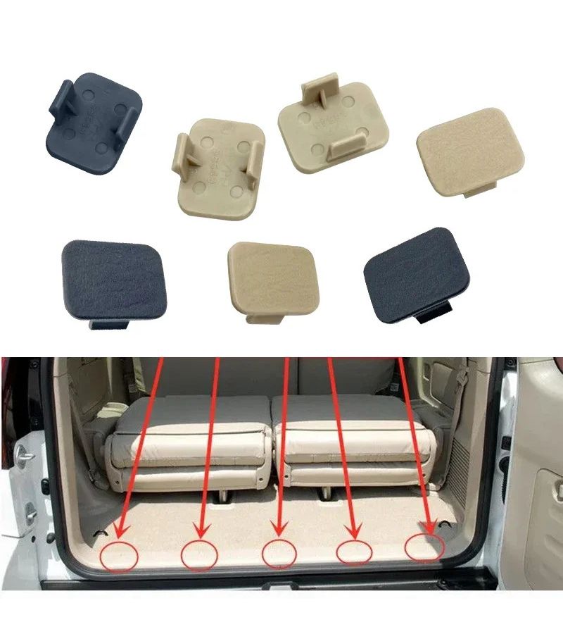 Set Of 2 Beige Decorative Caps For Screw Holes In Rear Seat Carpet Of Toyota Land Cruiser Prado 120 Model Years 2003 To 2009 Part Number 58649 60010 - Image 1