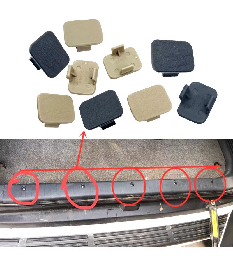 Set Of 2 Beige Decorative Caps For Screw Holes In Rear Seat Carpet Of Toyota Land Cruiser Prado 120 Model Years 2003 To 2009 Part Number 58649 60010 - Image 2