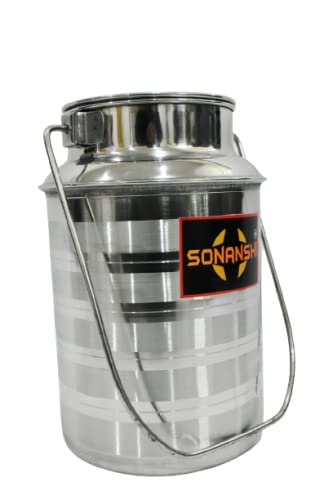 Sonanshi Sonanshi Stainless Steel Milk Container/Barni/Dolchi with LID (2.5, Cylindrical, 1, Barni121)  - Image 3