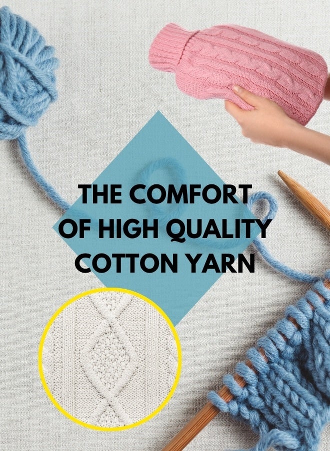 Lifenpure™ Hot Water Bottle with Knitted Cover 2 Liter, Classic Rubber Hot Water Bag for Cramps, Neck, Shoulders Pain Relief, Hot Cold Pack for Hot and Cold Therapy and Feet Warmer - Image 3