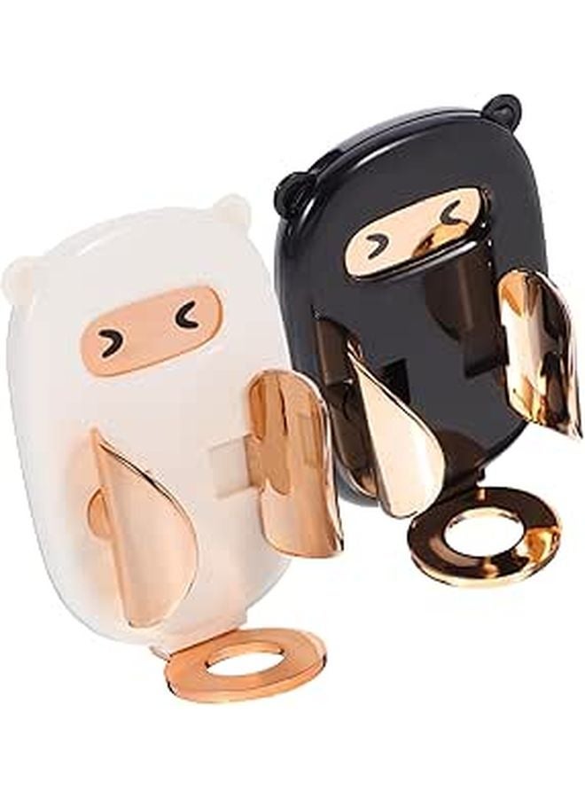 Wall Mounted Electric Toothbrush Holder With Sensor And Retractable Storage White Gold Black Gold - Image 1