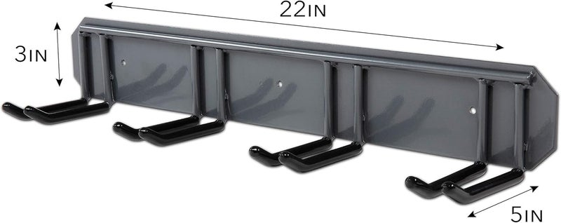 RaxGo Store Ski Storage Rack, Wall Mounted, Holds 4 Pairs of Skis & Skiing Poles or Snowboard for Home and Garage Storage, Heavy Duty and Rubber-Coated Hooks - Image 5
