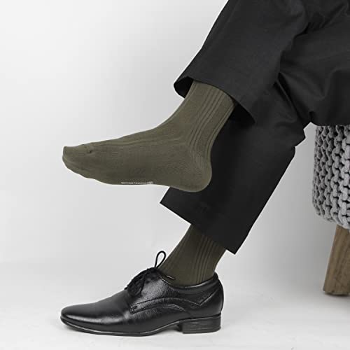 Bonjour Men's Cosmic Ribbed Formal Full Length Business/Office Premium Cotton Socks Giftbox- Cream - Image 3
