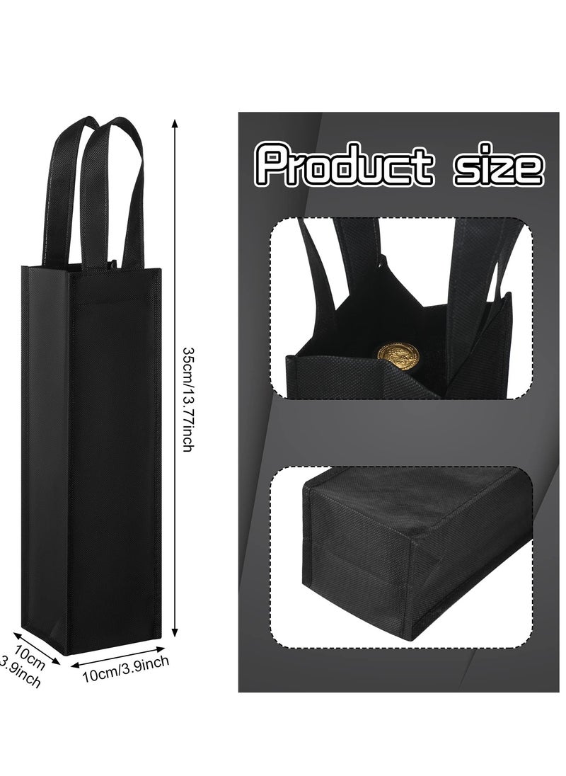 Generic - 23-Pack Black Wine Bottle Gift Bags - Reusable Non-Woven Fabric Tote Bags with Handles - Perfect for Weddings, Birthdays, and Dinner Parties - Bulk Wine Carrier Bags - Image 1