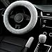 I3DIDEA Fluffy Steering Wheel Cover 3PCS Set Plush Fuzzy Fur Steering Wheel Cover with Gear Shift Cover Handbrake Cover Winter Warm Car Accessories Car Interior Accessories for Women Gray - Image 2