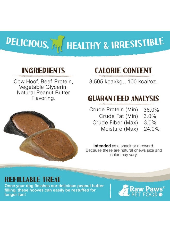 Raw Paws Filled Cow Hooves for Dogs - Peanut Butter Flavor, 5-Pack, Natural Beef, Free Range Cow Hooves - Peanut Butter for Dogs - Stuffed Cow Hoof Dog Chews - Image 4