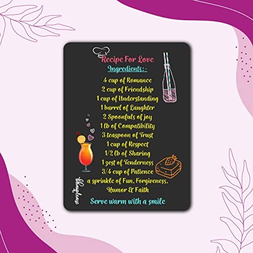 Bhai Please Recipe for Love Wooden Fridge-Refrigerator Magnet (Size:4x3 inches) Multicolour (Pack of 1) - Valentine Couple Wedding for Husband - Wife, Boyfriend-Girlfriend, Him - Her - Image 5