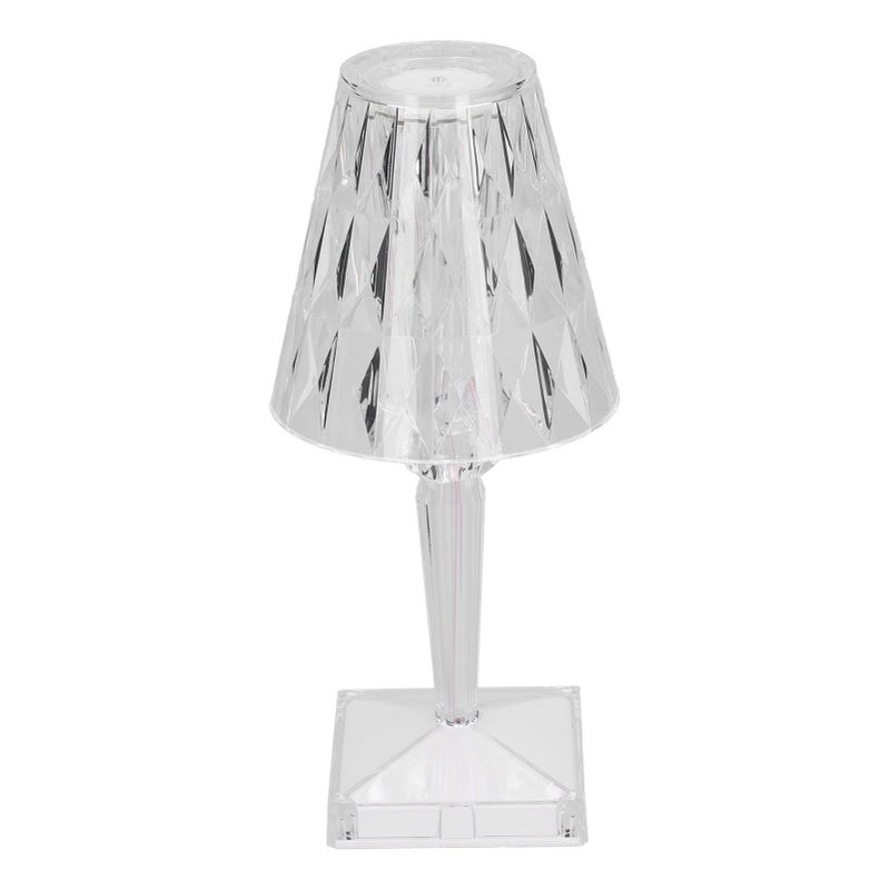 LED Crystal Table Light USB Charging Transparent Prism Dimmable Desk Lamp for Room Decor Warm White - Image 3