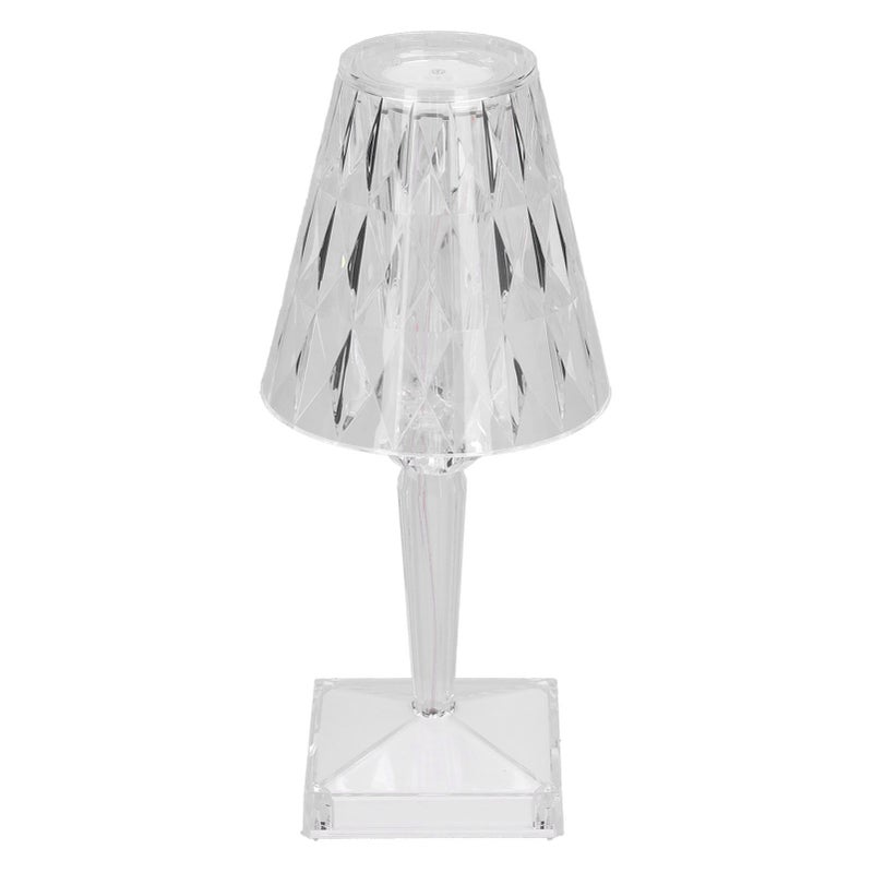 LED Crystal Table Light USB Charging Transparent Prism Dimmable Desk Lamp for Room Decor Warm White - Image 4
