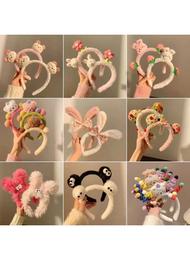 Animal Ear Headbands Gray multicolored ball Halloween Costume Accessories Cute Fancy Headwear for Girls & Women - Image 3