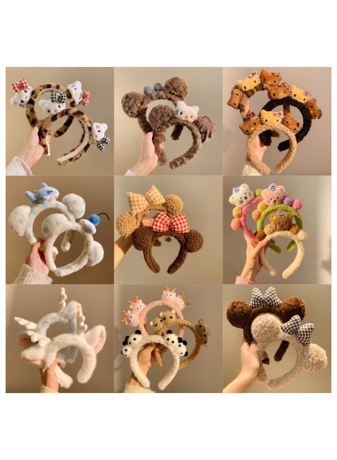 Animal Ear Headbands Gray multicolored ball Halloween Costume Accessories Cute Fancy Headwear for Girls & Women - Image 2