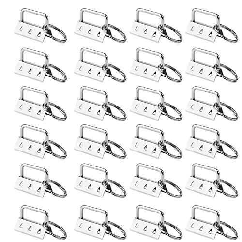HRLORKC 50 Sets Key Fob Hardware Key Fob Keychain Wristlet with Split Ring 1.25 Inch - Image 1
