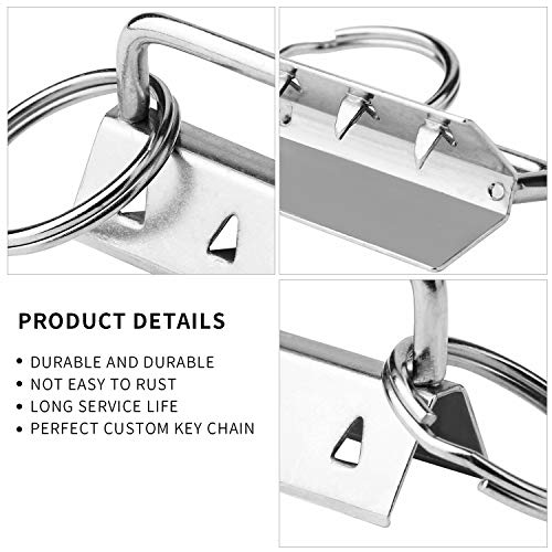 HRLORKC 50 Sets Key Fob Hardware Key Fob Keychain Wristlet with Split Ring 1.25 Inch - Image 3