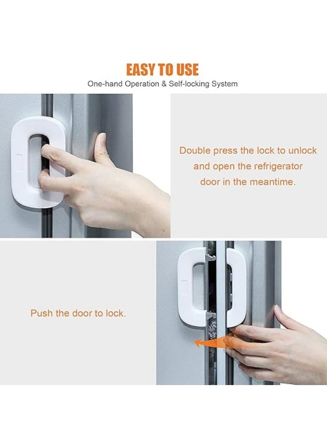 Generic - Child-Proof Refrigerator Lock, 2 Piece - Multi-Colored - Suitable for refrigerator, freezer and cupboard doors - Child-Proof Refrigerator Locks - Tight refrigerator security lock to prevent tampering by children - Multifunctional refrigerator lock used for cupboards, doors, drawers and cabinets - Household child-proof refrigerator locks for freezer doors and cupboards with strong adhesive, no tools or drilling required - Refrigerator door lock to prevent children from opening it - Easy to use and install without tools or drilling with adhesive - Upgraded refrigerator door lock for home, refrigerator and freezer - Child-Proof door lock, easy to install and use - Image 1