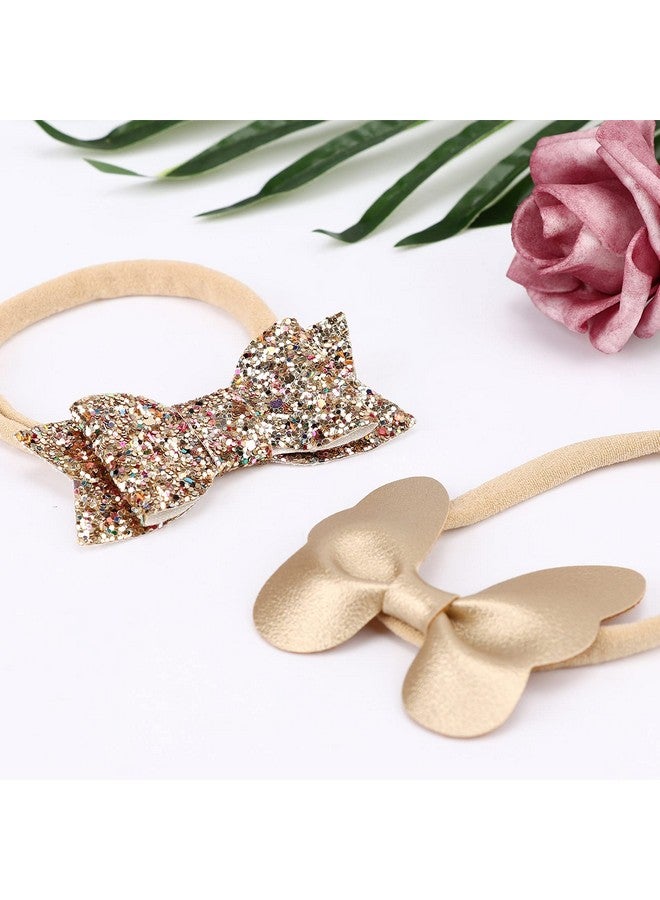 AQOKKA Baby Girl Headbands with Bows Soft Nylon Newborn Toddler Hairbands Handmade Baby Hair Accessories for Infant Girls Kids - Image 2