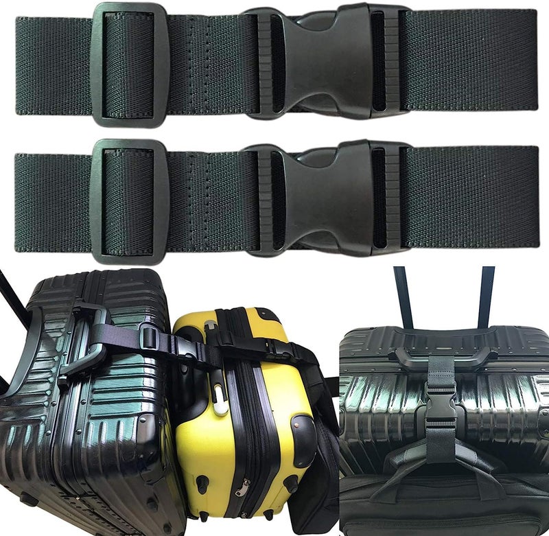 iCONY 2PIECES Add a Bag Luggage Set Strap for Suitcases - Adjustable Belt Travel Accessories Attachment - Connect Your 3 Bags for Passenger Car - Image 1