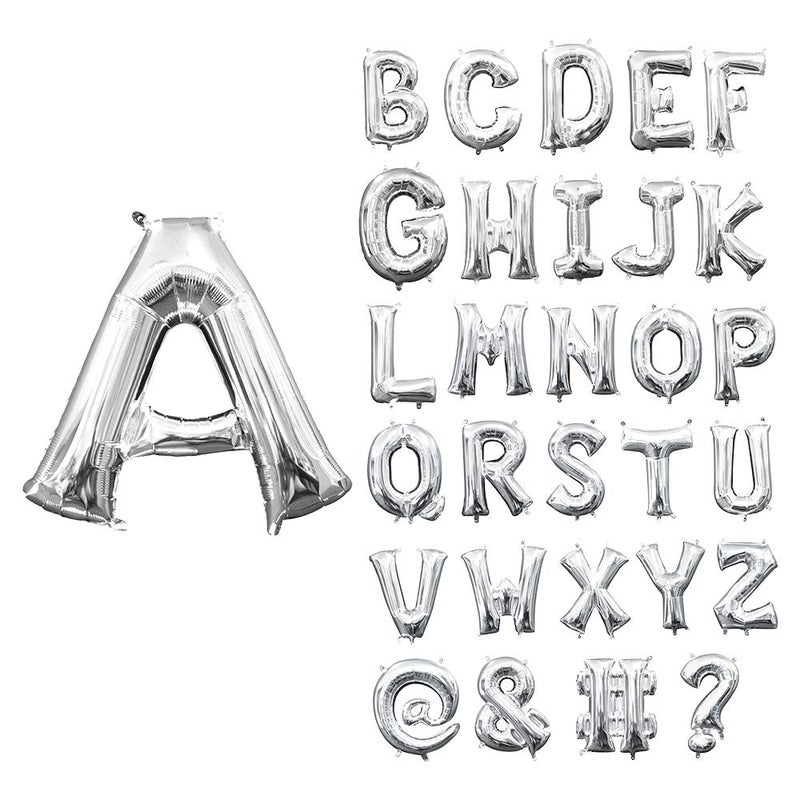 Amscan Elegant Silver Letter P AirFilled Foil Balloon 16 1 Piece Premium Quality LongLasting Dazzling Decorations Perfect For Parties Events