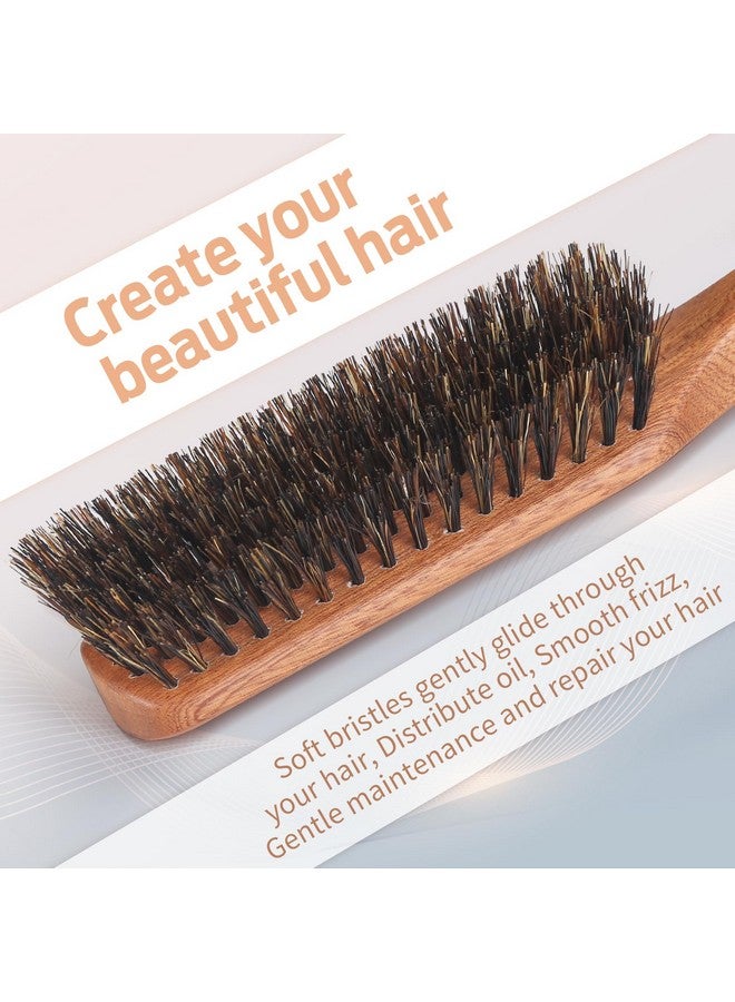 O BRUSHZOO Brushzoo Boar Bristle Brush For Men'S Fine To Normal Hair - Beech Handle Hairbrush For Hair & Beard Grooming