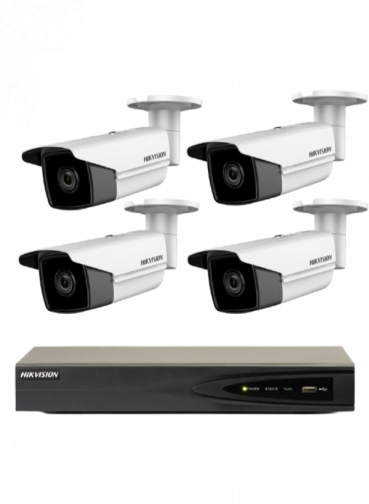 hikvision Hikvision 4 Network Cameras 8 Mega With 4 Channel Recording Device N70055991V