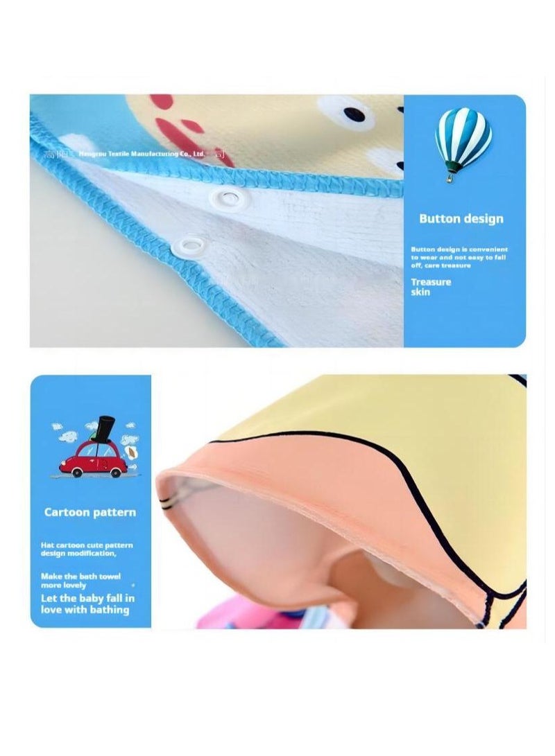 واي آند دي منشفة استحمام ناعمة بغطاء رأس بتصميم حيوان - Image 4