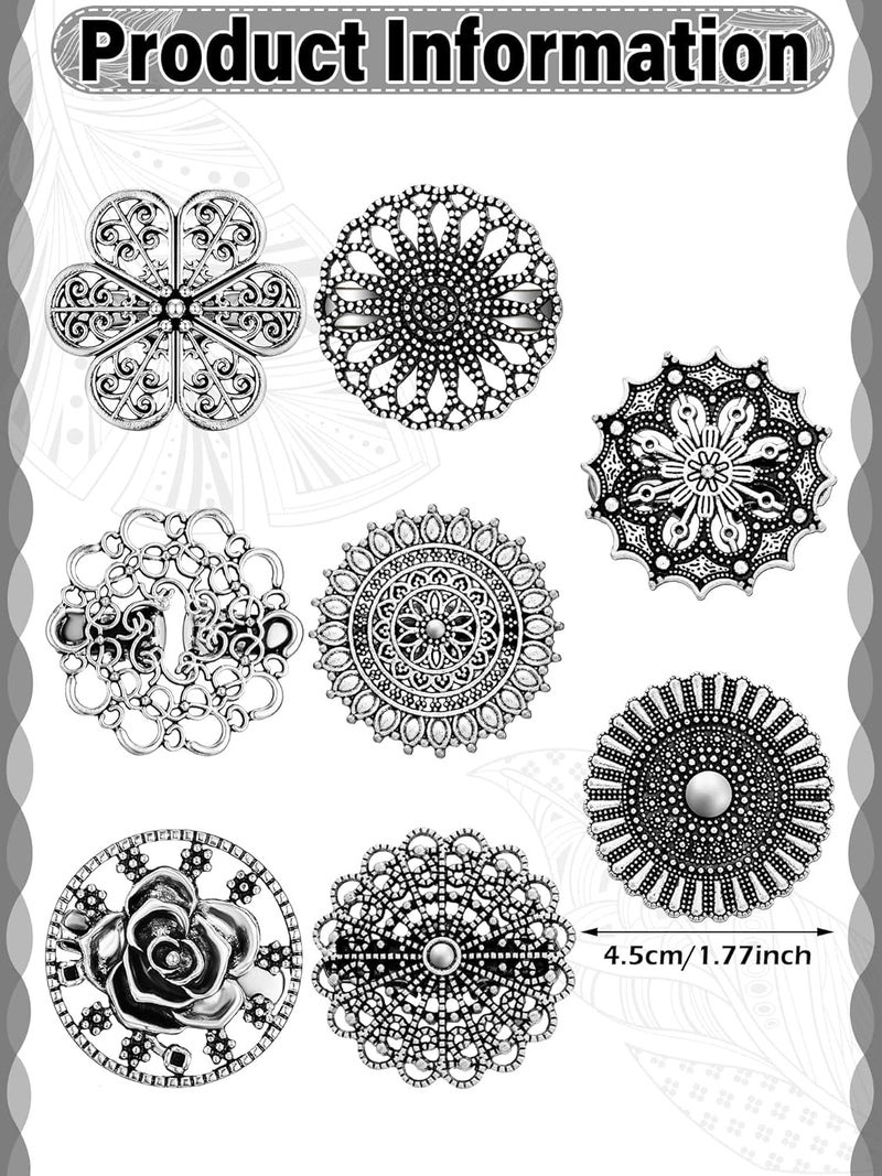 Excefore Dress Cinch Clips Set - 8 Pcs Retro Cardigan Clip, Vintage Sweater Clips, Waist Tightening Brooch, Shawl Collar Clasp for Shirt, Scarf, Cape, Cloak, Coat - Ideal for Women and Girls - Image 3