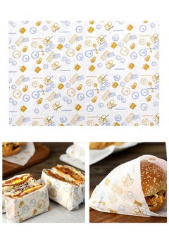 Fasola 50 Sheets Bread Sandwich Burger Fries Food Grade Oil Proof Paper Grease Greaseproof Wrappers Wrapping Baking Tools 38*28cm  - Image 1