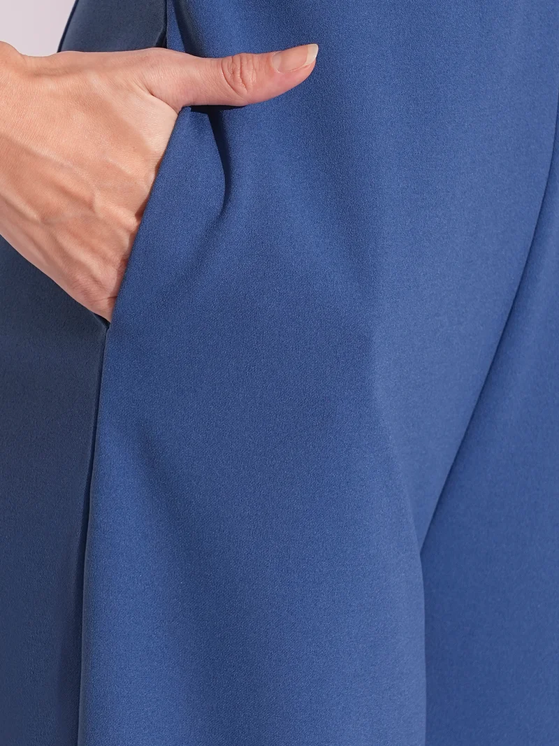 globus Women Twisted Pleated Detail Keyhole Halter Neck Wide Leg Workwear Jumpsuit