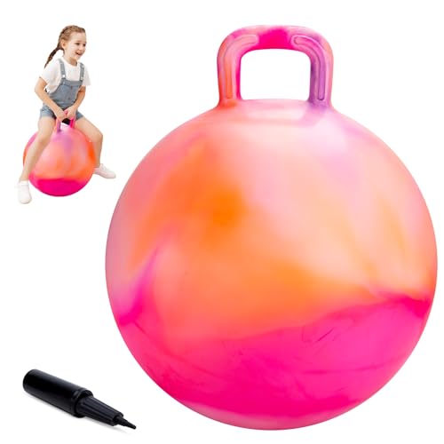 ZOOJOY Clouds Hopper Ball Hopping Toys for Kids 20 Inch Bouncy Ball with Handle for Boys Girls Aged 612 Inflatable Clouds Bounce Hopper Toy with Pump - Image 1