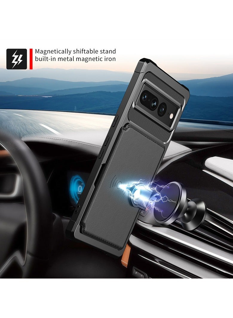 AROAQ Suitable for Google 7Pro Magnetic Car Card Wallet Mobile Phone Case Pixel7 Multi-Function Button Wallet - Image 3