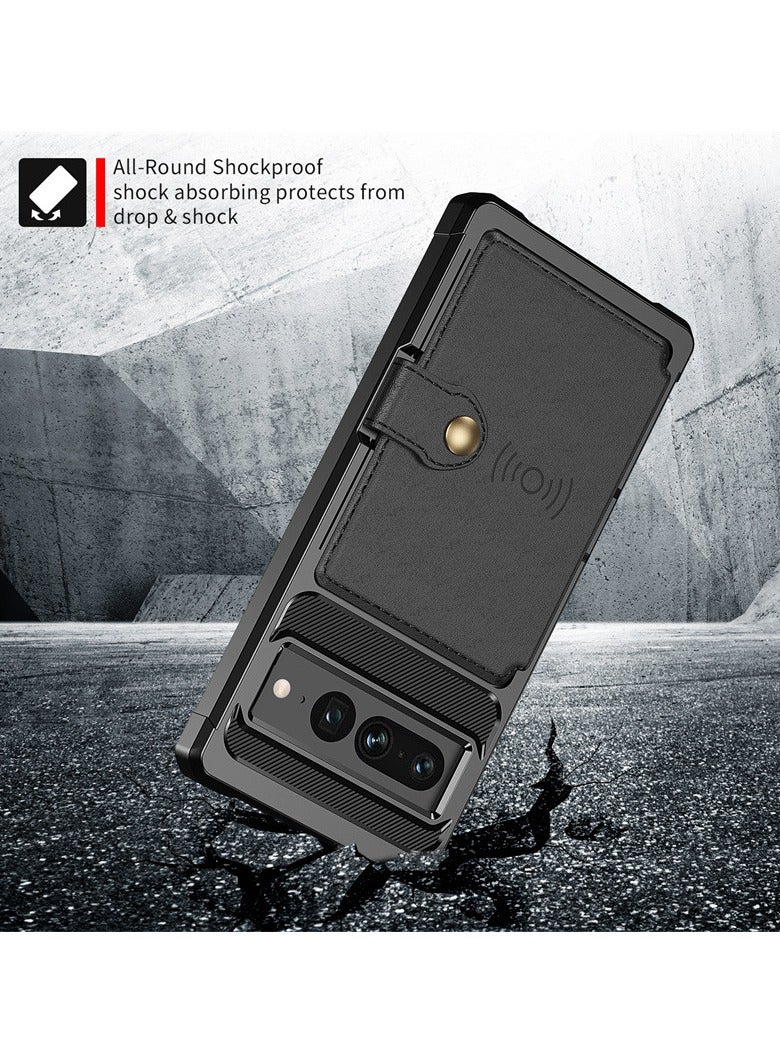 AROAQ Suitable for Google 7Pro Magnetic Car Card Wallet Mobile Phone Case Pixel7 Multi-Function Button Wallet - Image 4