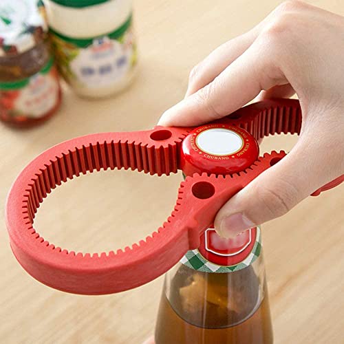 Entraxa 3in1 Container Bottle Jar Lid Can Opener Hand Easy Twist Kitchen Tool Silicon Jar Opener Screw Cap Jar Bottle Wrench Red, Green, Blue Random Color (Multicolored) - Image 3