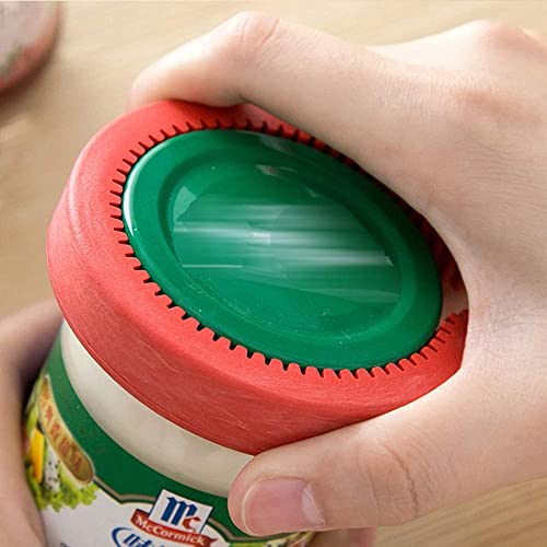 Entraxa 3in1 Container Bottle Jar Lid Can Opener Hand Easy Twist Kitchen Tool Silicon Jar Opener Screw Cap Jar Bottle Wrench Red, Green, Blue Random Color (Multicolored) - Image 4