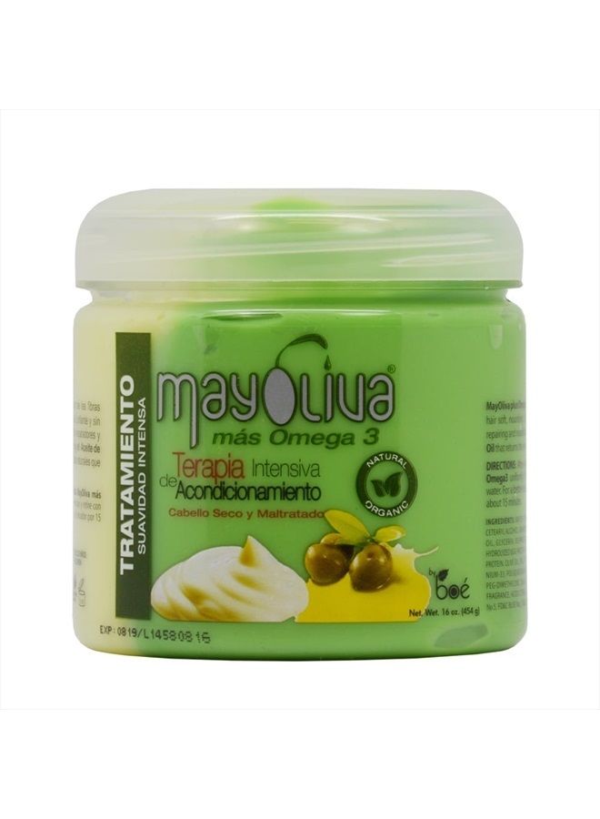 BOE Mayoliva Omega 3 Intensive Conditioning Therapy for Dry and Damaged Hair - 16 Oz, 16 Ounces - Image 1