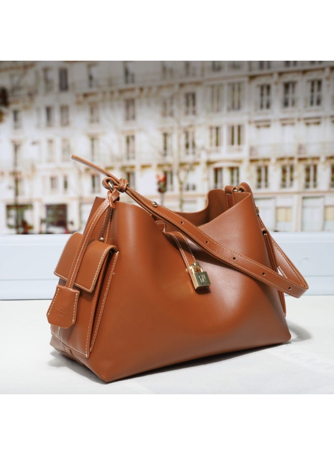 CH CH CHCH 2026 New Arrival Women's Square Bucket Bag - Fashion Minimalist Large Capacity Tote, Casual Office Commute Shoulder Bag for Ladies - Image 1