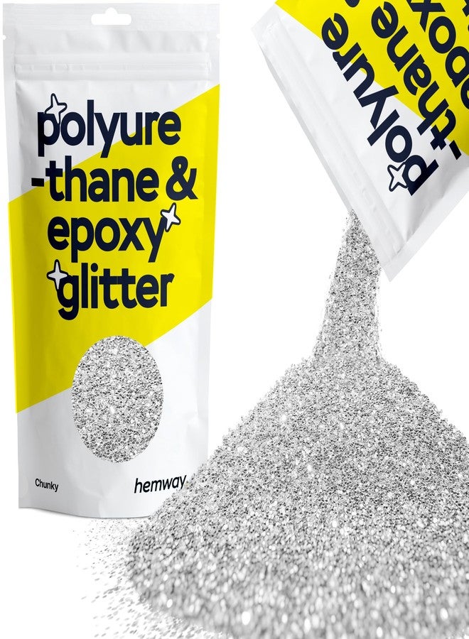 Hemway | Polyurethane & Epoxy Glitter - CHUNKY - 1/40" 0.025" 0.6mm - Silver / 100g - Image 1