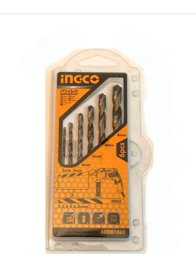 INGCO Hss Twist Drill Bit Set 6 Pieces 